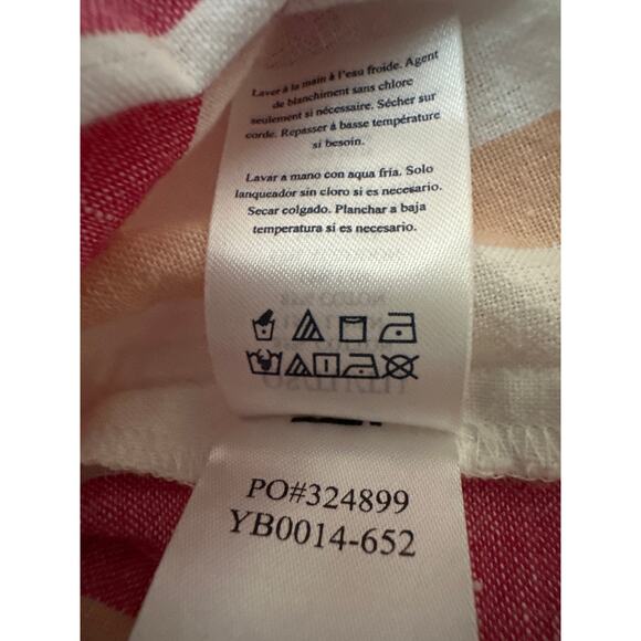 Faherty Striped Longline Duster Cotton Linen One Size Boho Beach Lightweight - Picture 14 of 14